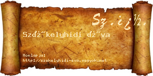 Székelyhidi Éva névjegykártya